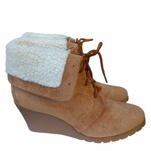 NAUTICA "Rendon" Fold Over Collar Wedge Ankle Boot Size 10